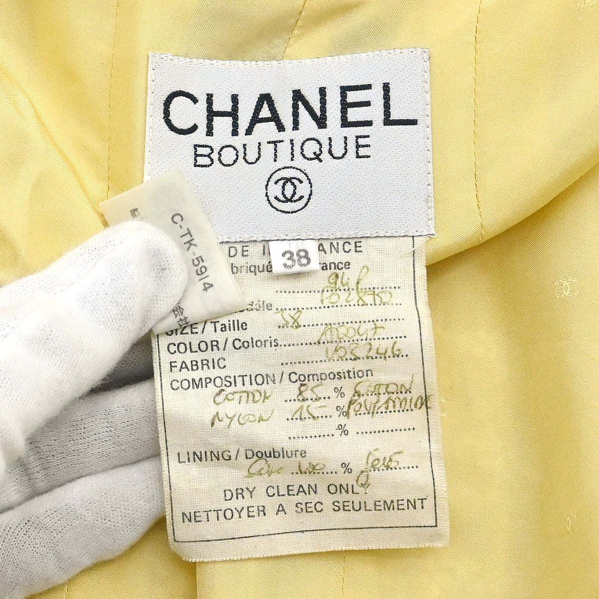 Chanel 1994 Single Breasted Collarless Jacket Yellow #38 - Image 9