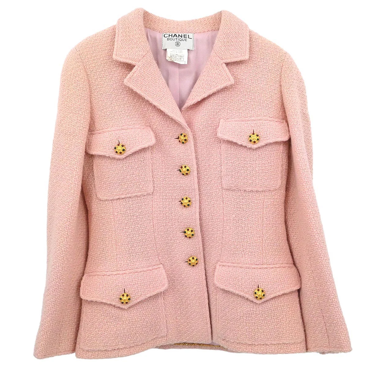 Chanel 1996 Single Breasted Jacket Pink #42