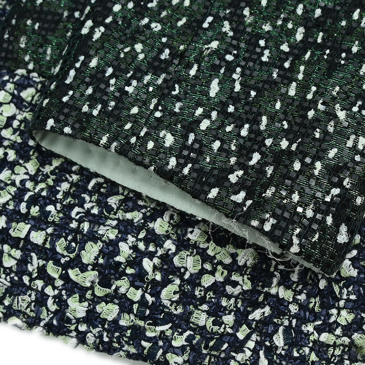 Chanel 2018-2019 Collarless Single Breasted Tweed Jacket Green #44 - Image 6