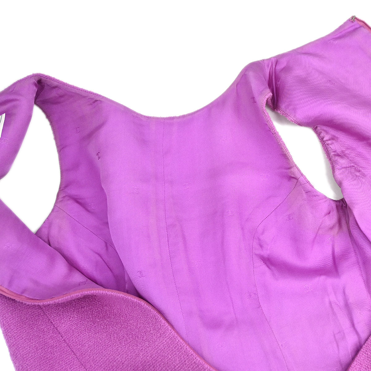 Chanel 1996 Setup Suit Jacket Sleeveless Dress Purple #36 - Image 13