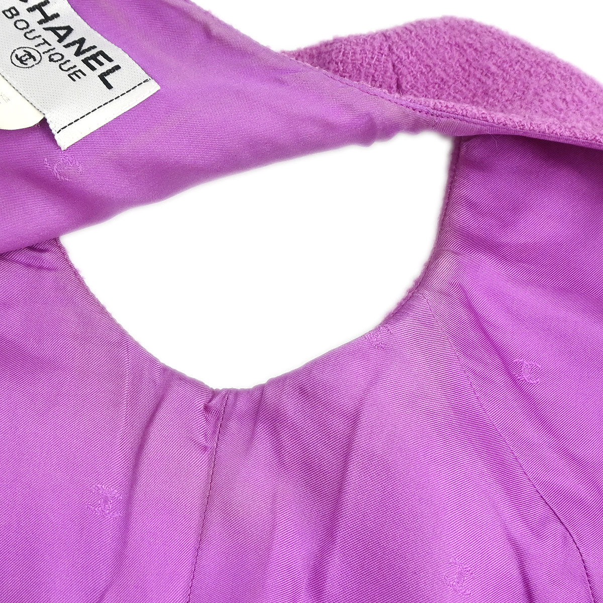 Chanel 1996 Setup Suit Jacket Sleeveless Dress Purple #36 - Image 14
