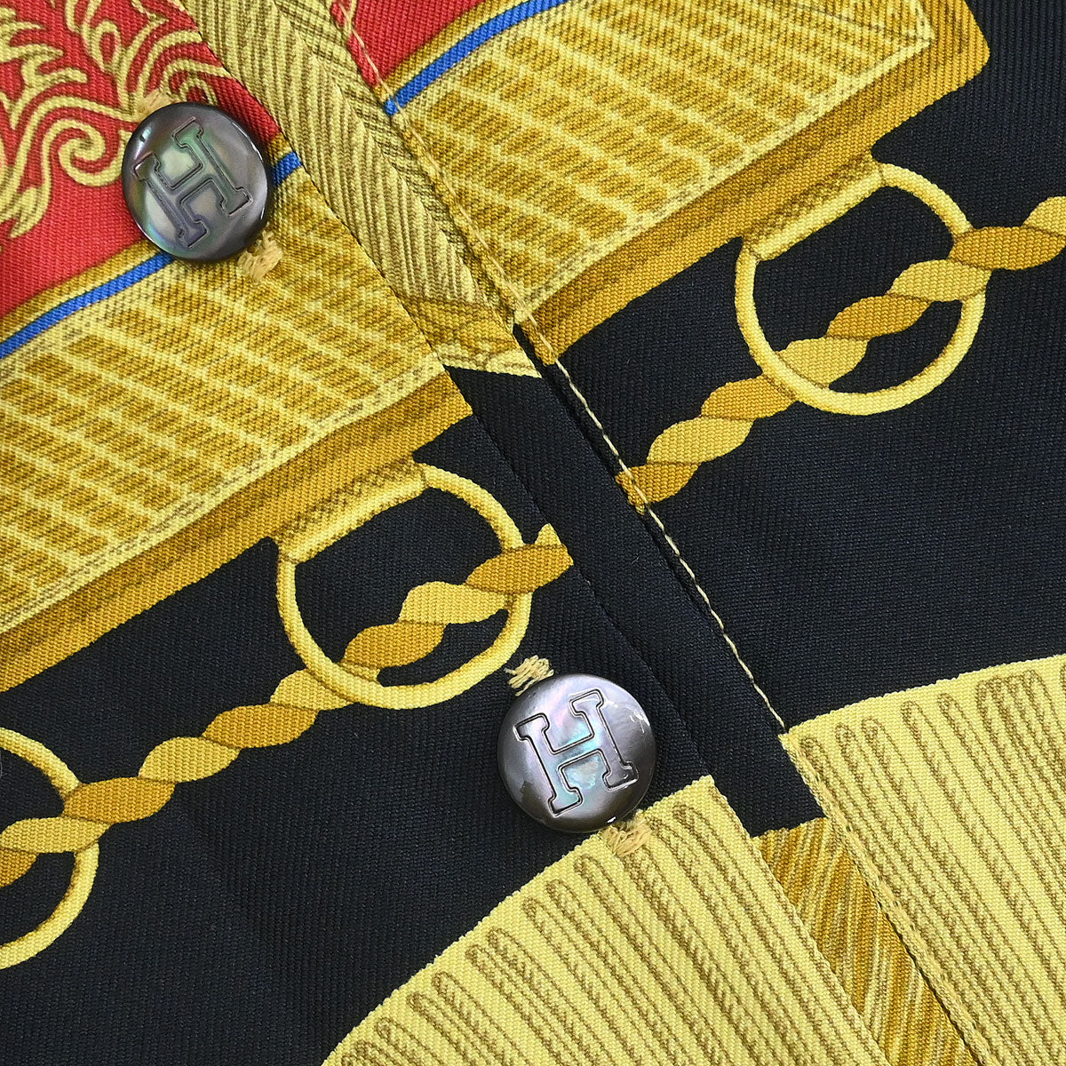 Hermes 1980s Poste et Cavalerie Twillaines Polo Shirt #L - Image 4