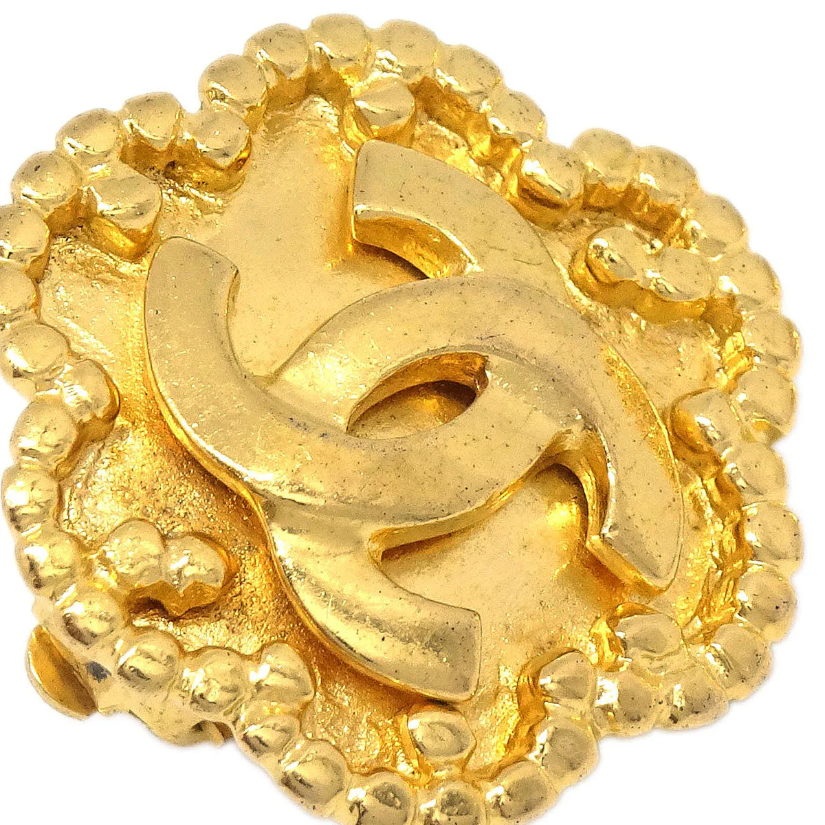 Chanel Flower Clip-On Earrings Gold 96A - Image 2