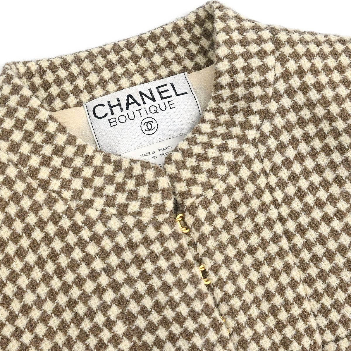 Chanel 1996 Setup Suit Jacket Skirt Brown #38 - Image 3