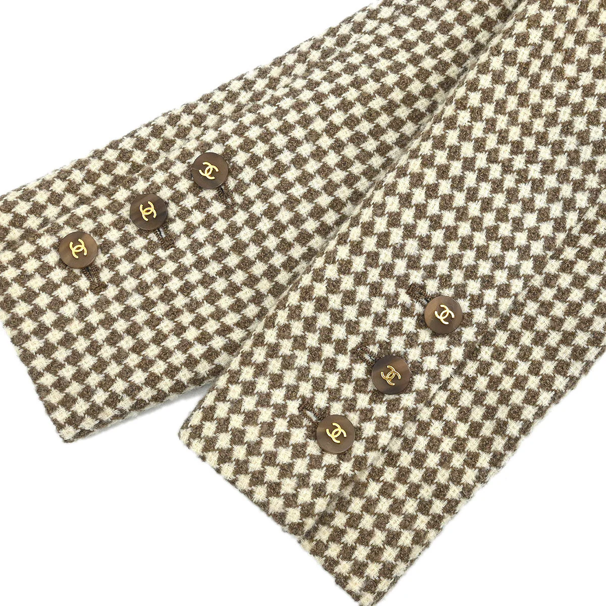 Chanel 1996 Setup Suit Jacket Skirt Brown #38 - Image 4