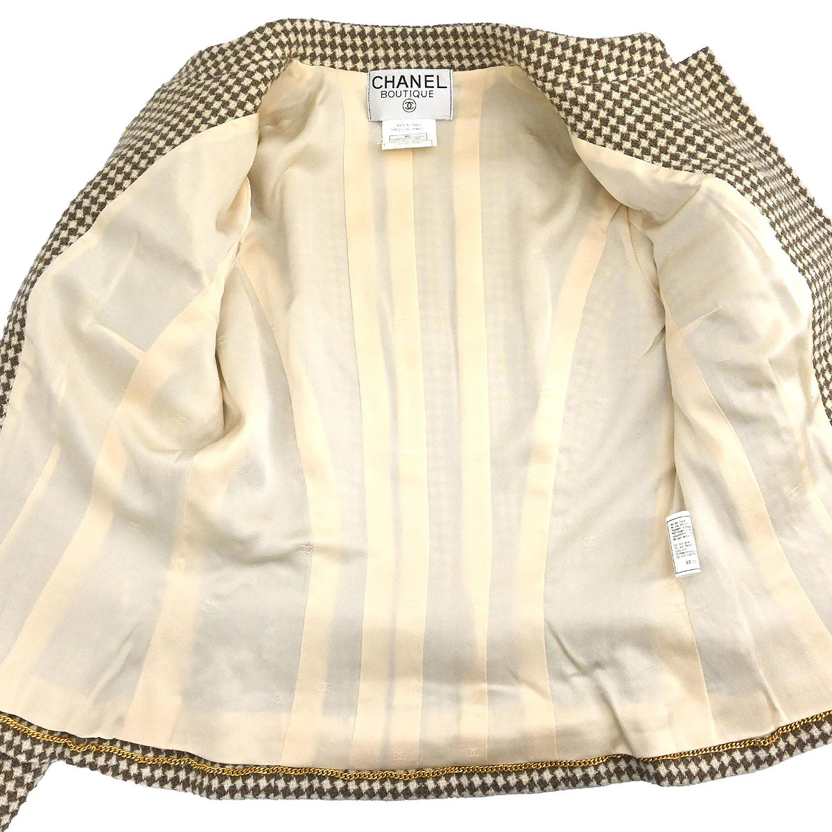 Chanel 1996 Setup Suit Jacket Skirt Brown #38 - Image 6
