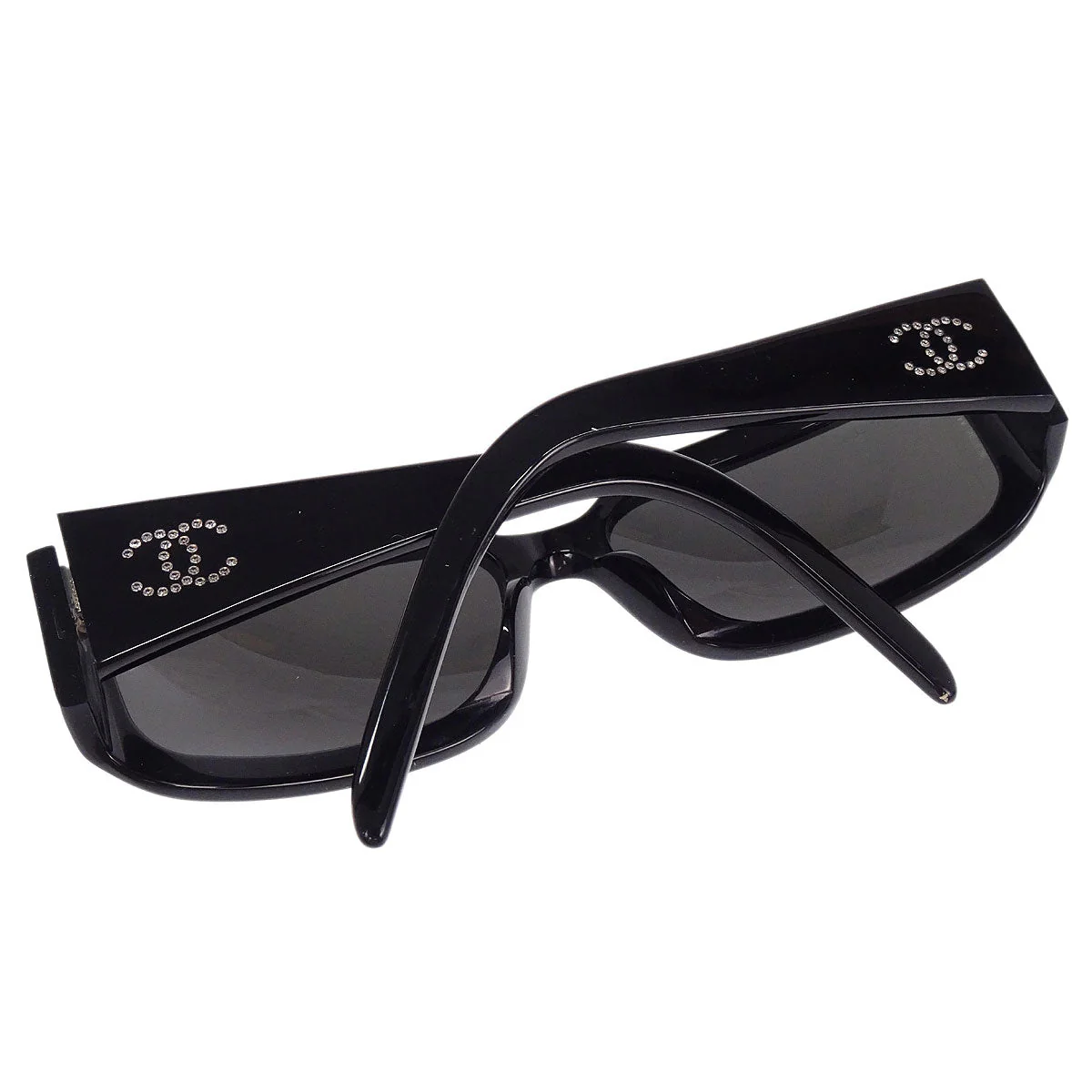 Chanel Sunglasses Eyewear Black Rhinestone Small Good - Image 7