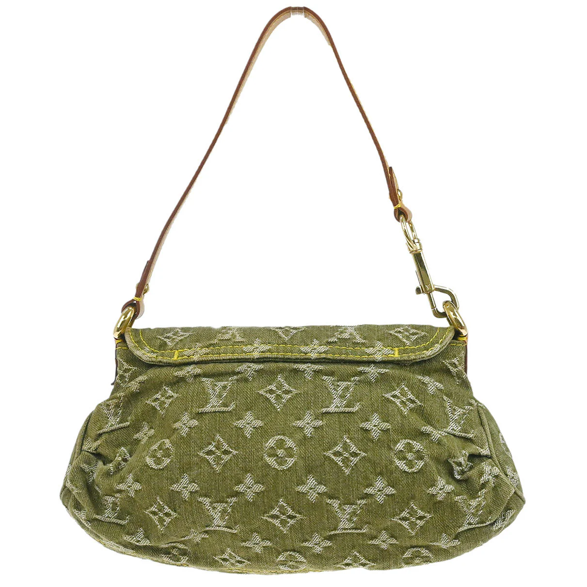 Louis Vuitton 2006 Khaki Monogram Denim Mini Pleaty Handbag M95217 - Image 2