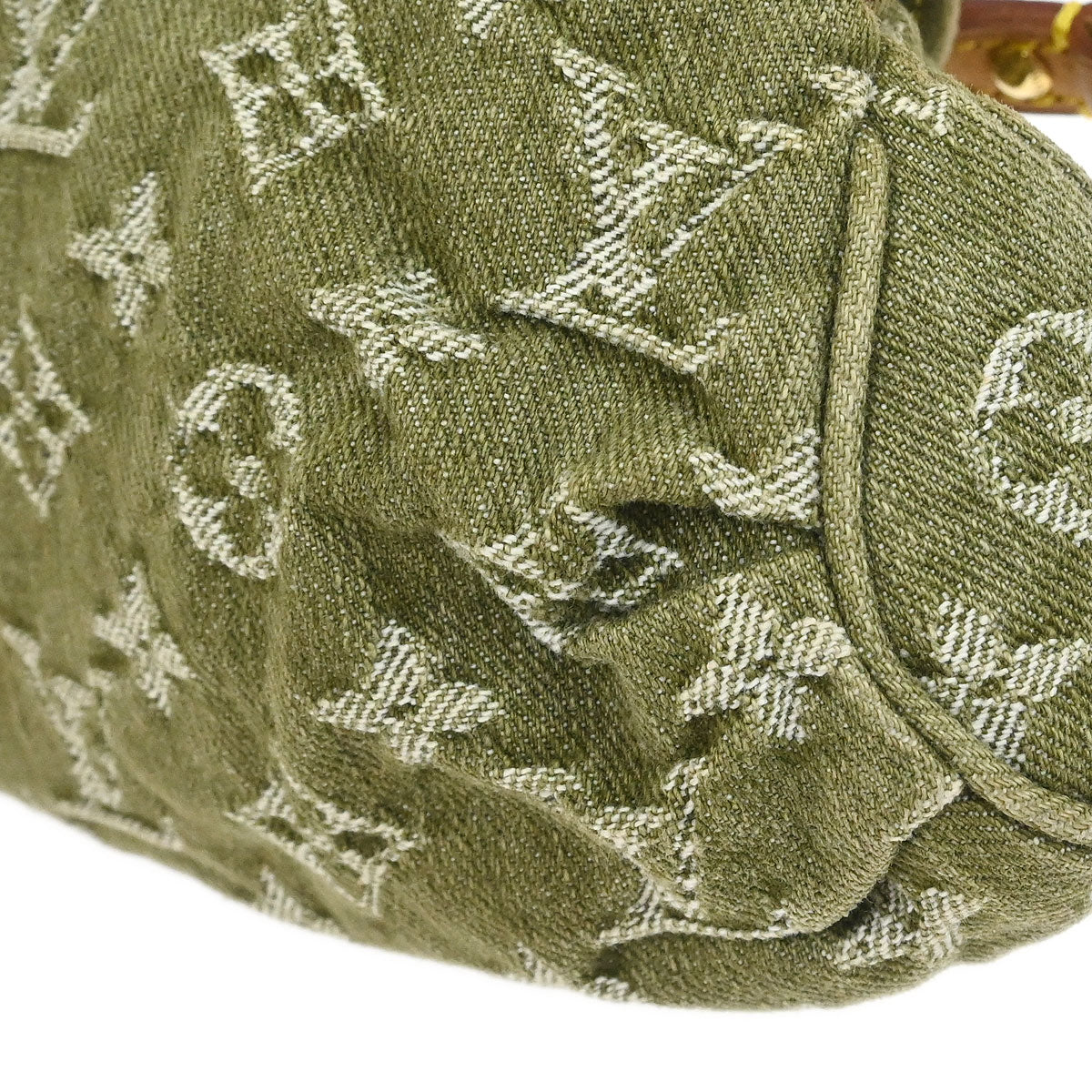 Louis Vuitton 2006 Khaki Monogram Denim Mini Pleaty Handbag M95217 - Image 4