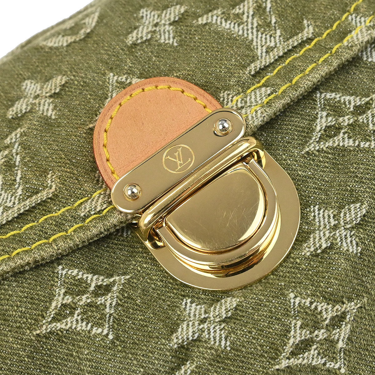 Louis Vuitton 2006 Khaki Monogram Denim Mini Pleaty Handbag M95217 - Image 7