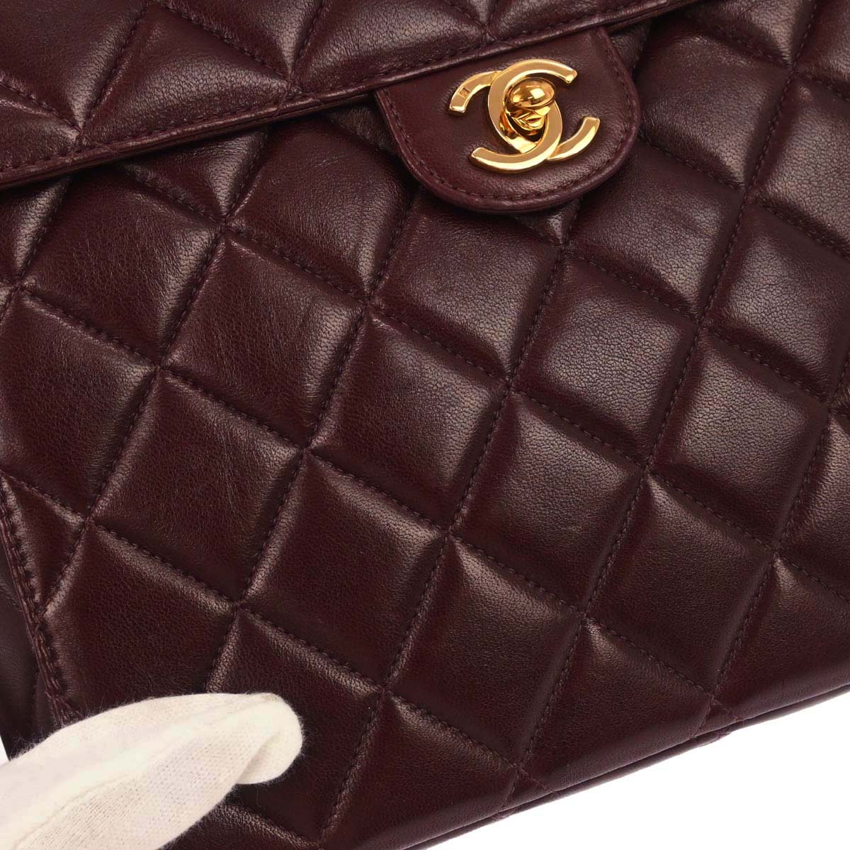 Chanel 1996-1997 Brown Lambskin Shoulder Bag - Image 6