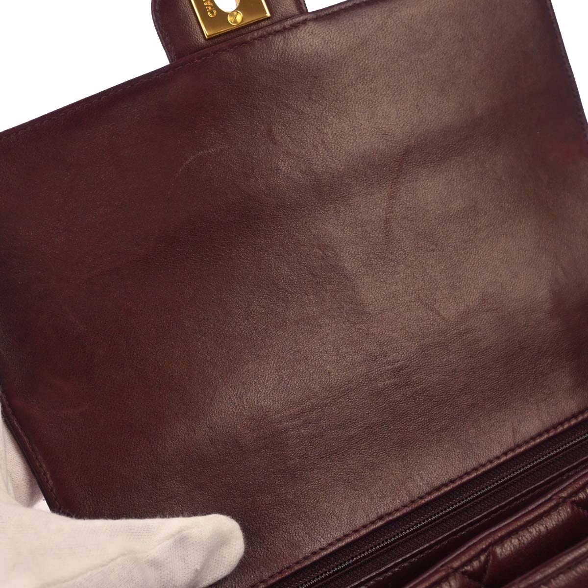 Chanel 1996-1997 Brown Lambskin Shoulder Bag - Image 8