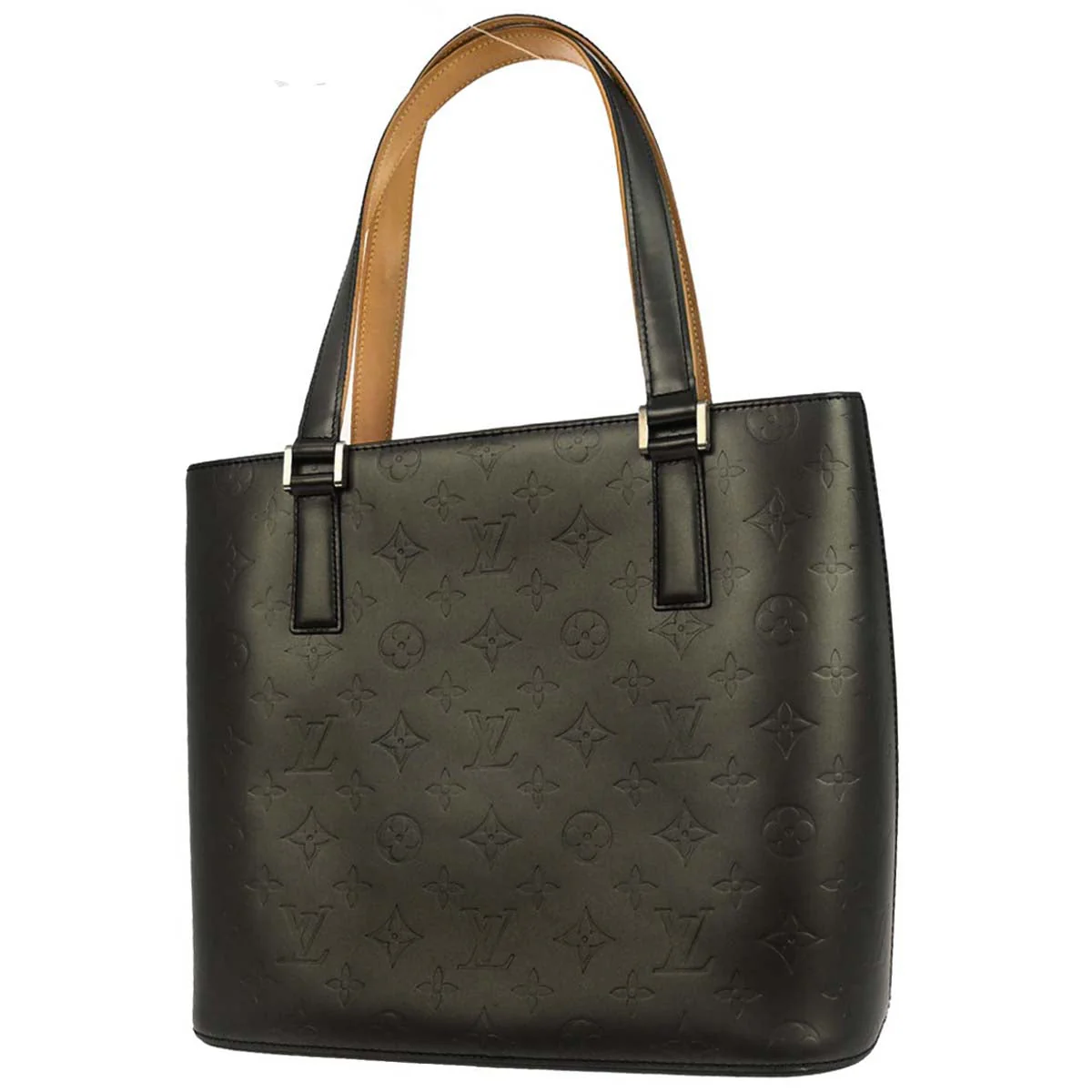 Louis Vuitton 2003 Black Monogram Mat Stockton Tote Handbag M55112 - Image 2