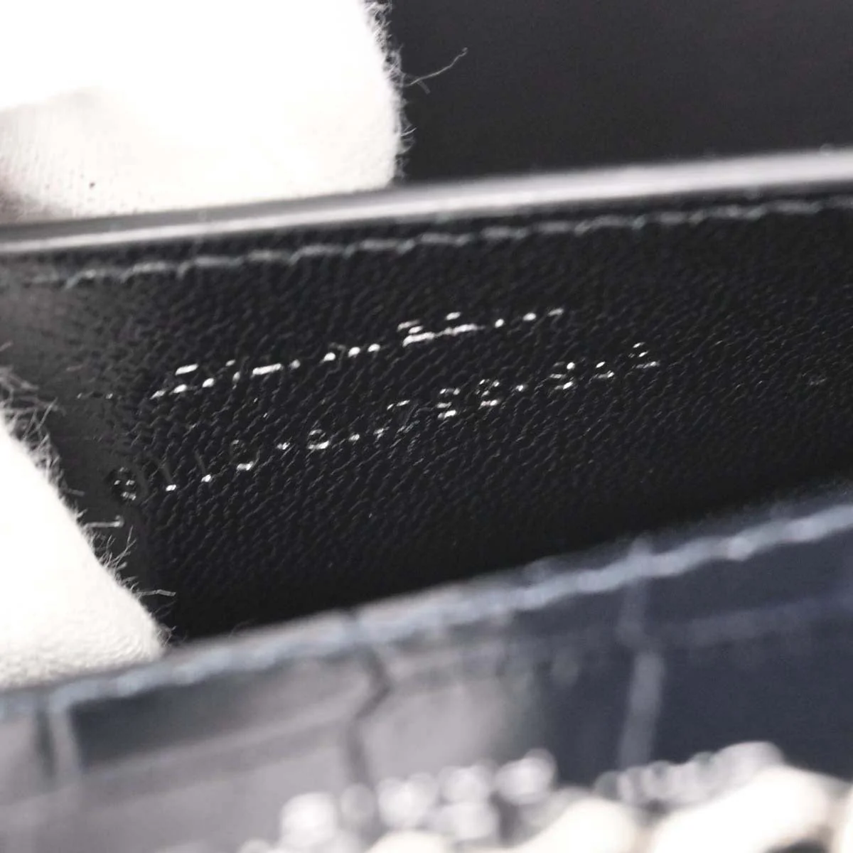 Saint Laurent Navy Embossed Leather Kate Shoulder Bag - Image 10