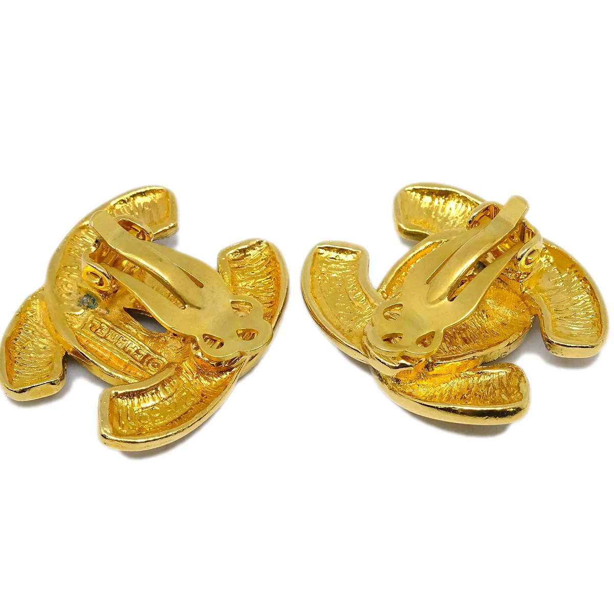 Chanel CC Earrings Clip-On Gold 2433 - Image 3