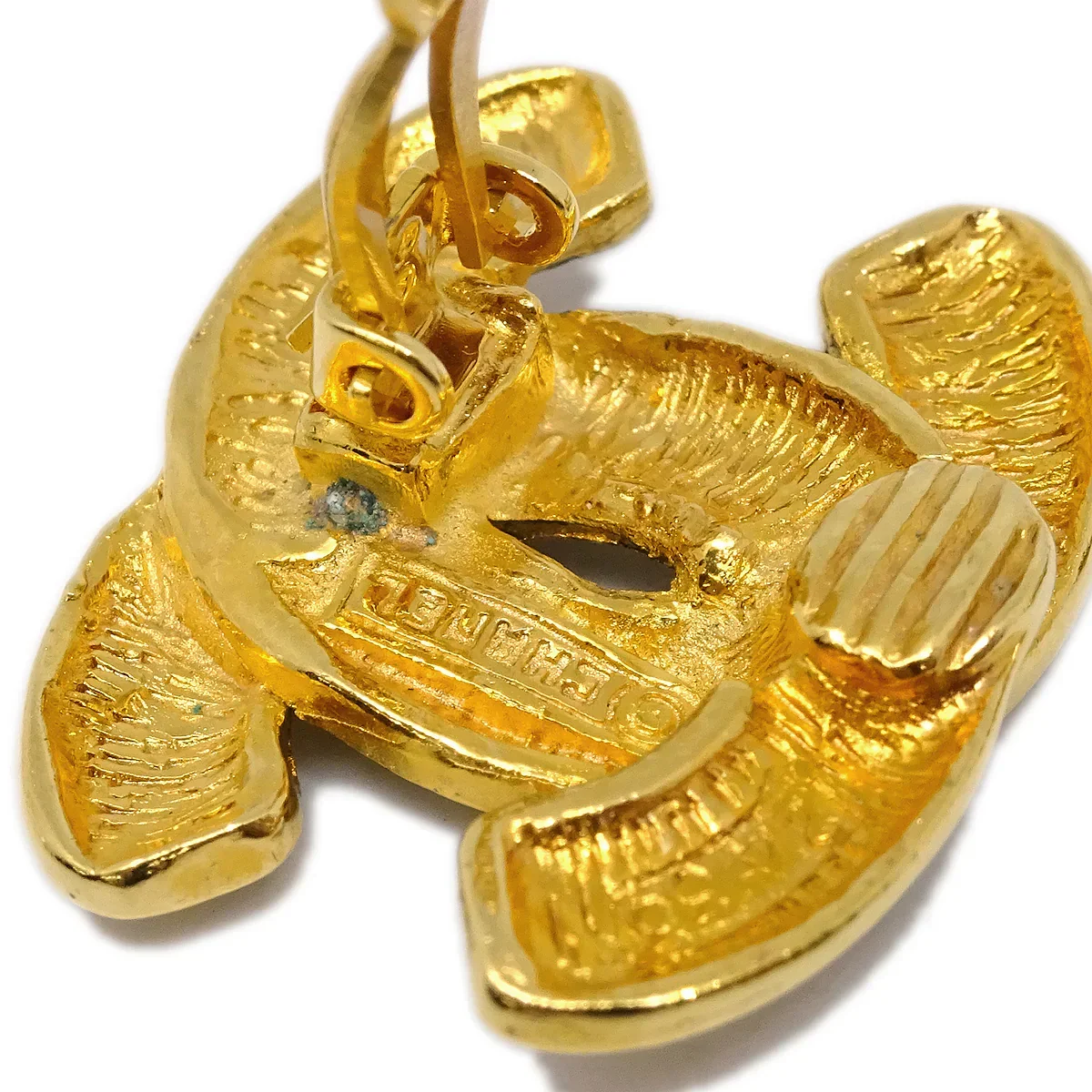 Chanel CC Earrings Clip-On Gold 2433 - Image 4