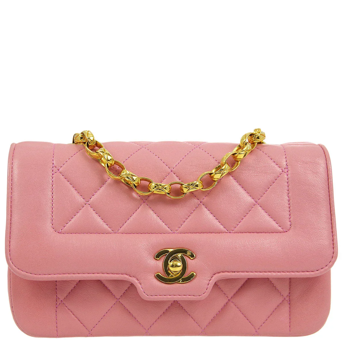 Chanel * 1989-1991 Pink Lambskin Border Flap Bag