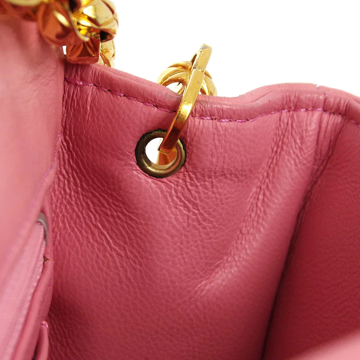 Chanel * 1989-1991 Pink Lambskin Border Flap Bag - Image 10