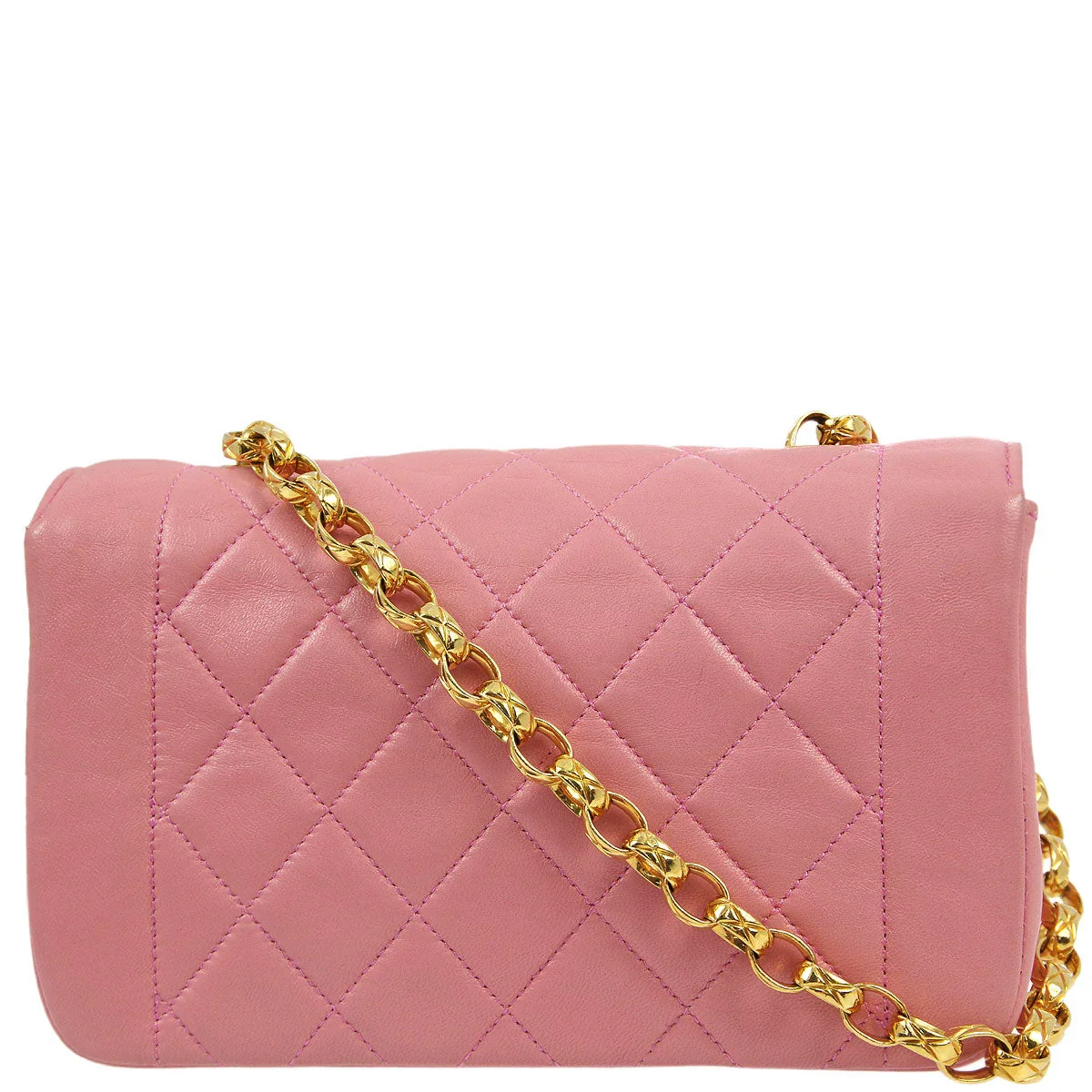 Chanel * 1989-1991 Pink Lambskin Border Flap Bag - Image 2