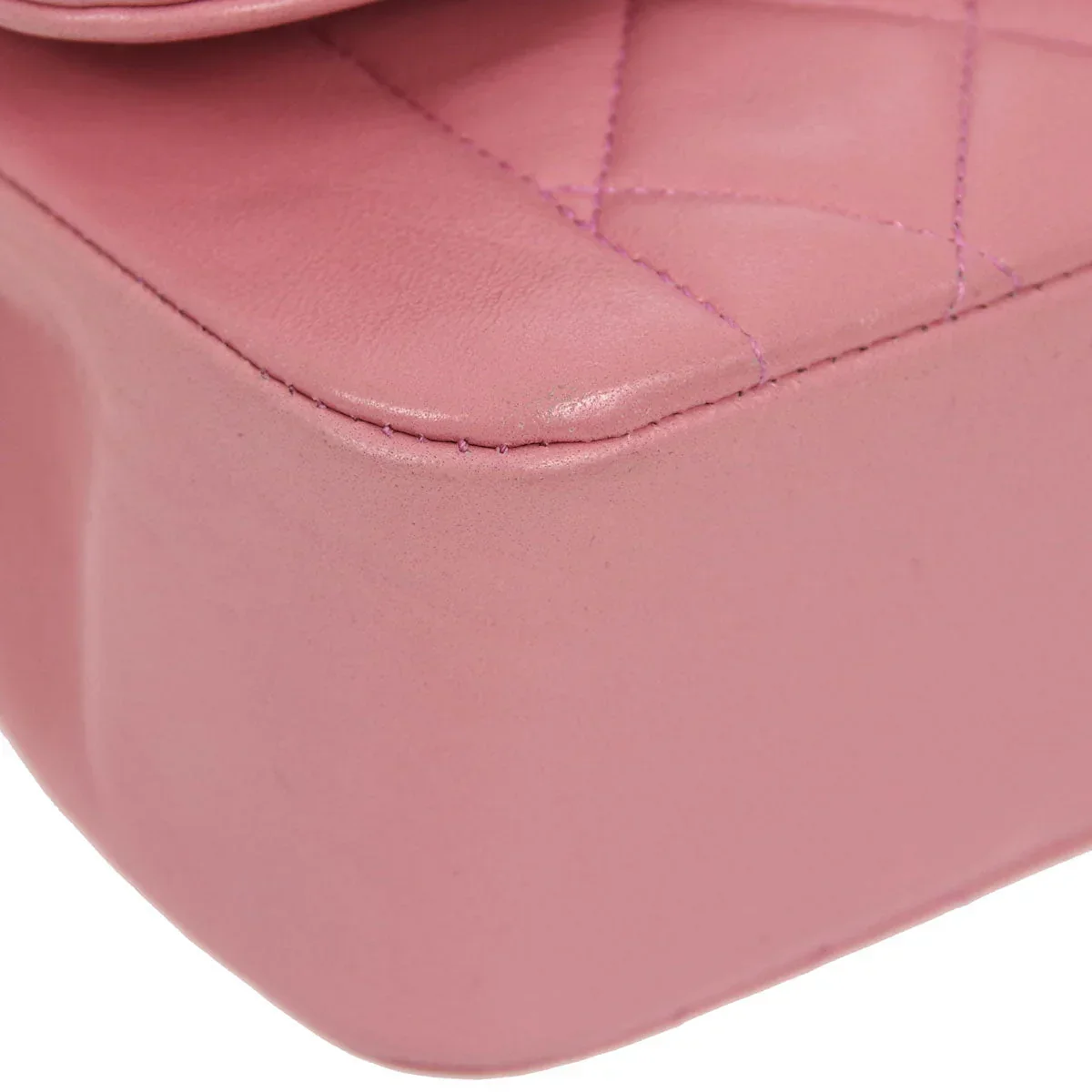 Chanel * 1989-1991 Pink Lambskin Border Flap Bag - Image 3