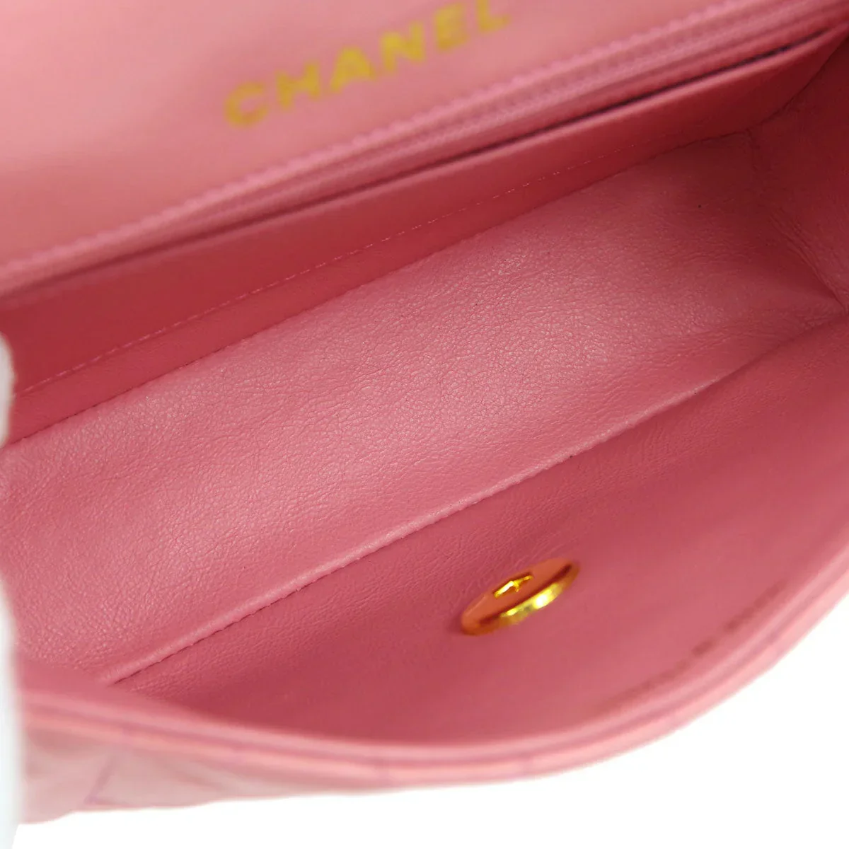 Chanel * 1989-1991 Pink Lambskin Border Flap Bag - Image 7