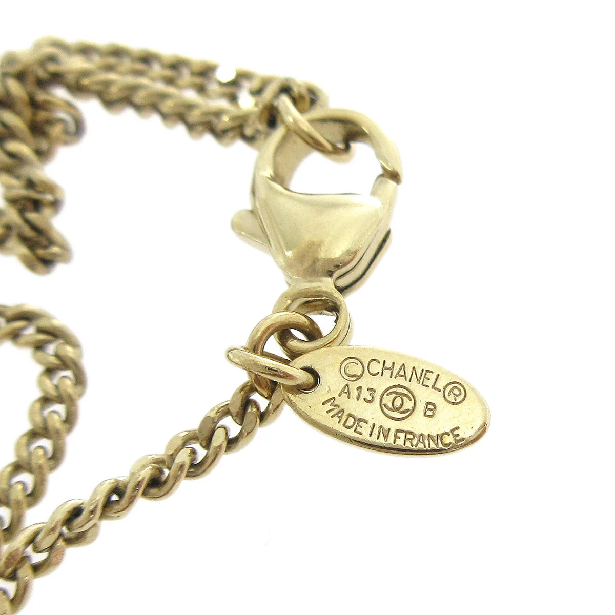 Chanel Artificial Pearl Gold Chain Pendant Necklace A13B - Image 4