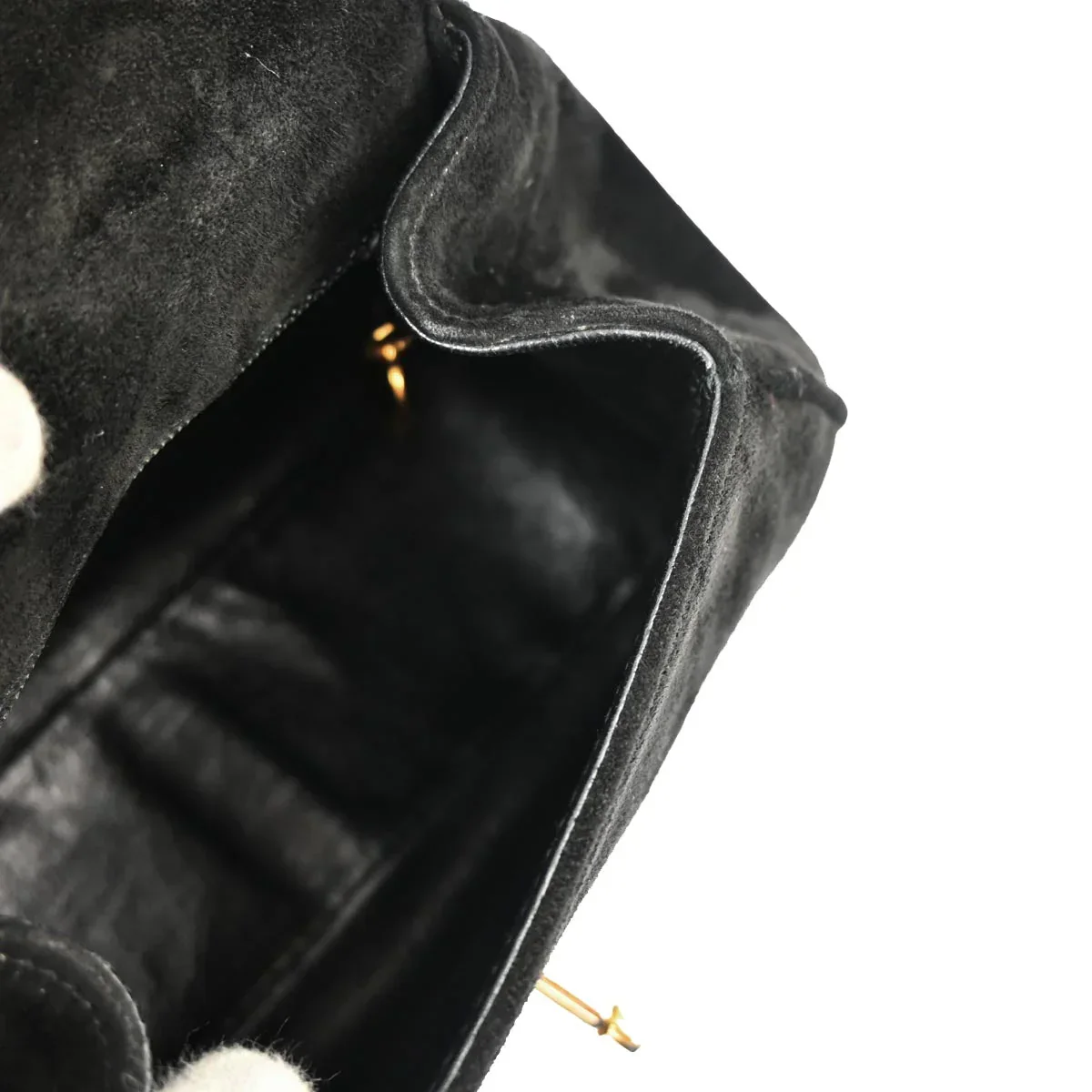 Chanel 1996-1997 Black Suede Handbag - Image 7