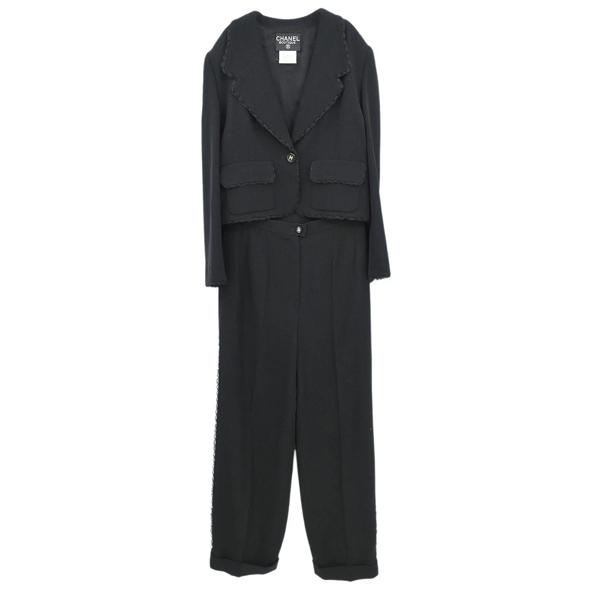 Chanel 1995 Setup Jacket Pants Black #38
