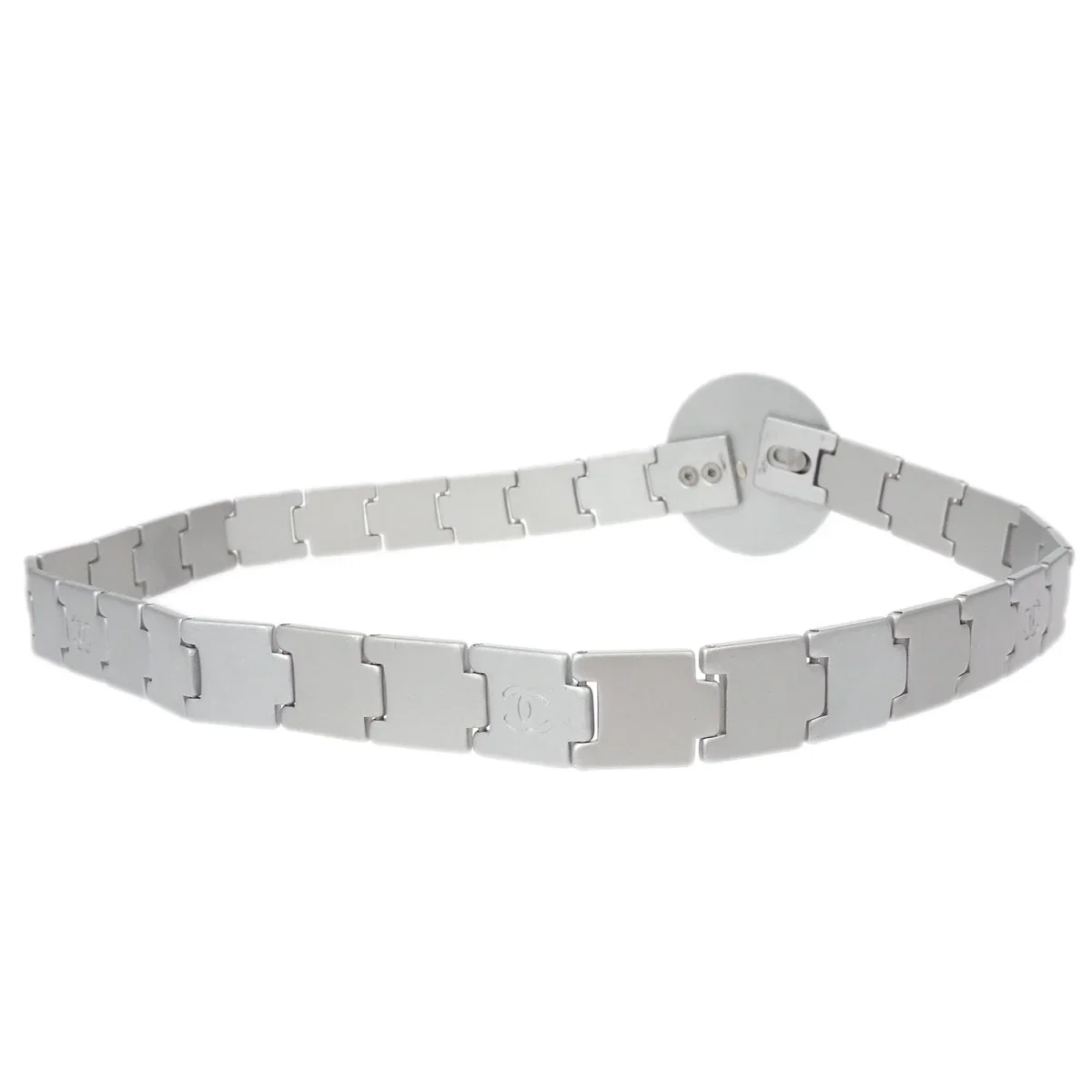 Chanel CC Silver Chain Belt 99P Small Good - Image 2