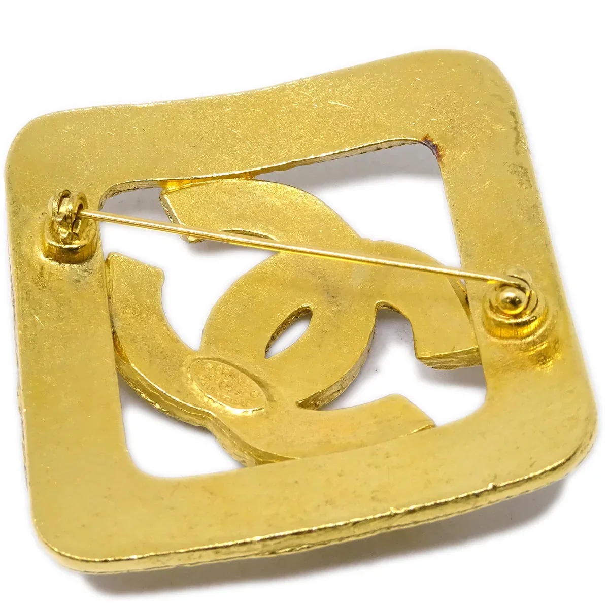 Chanel Rhombus Brooch Pin Gold 94A - Image 3