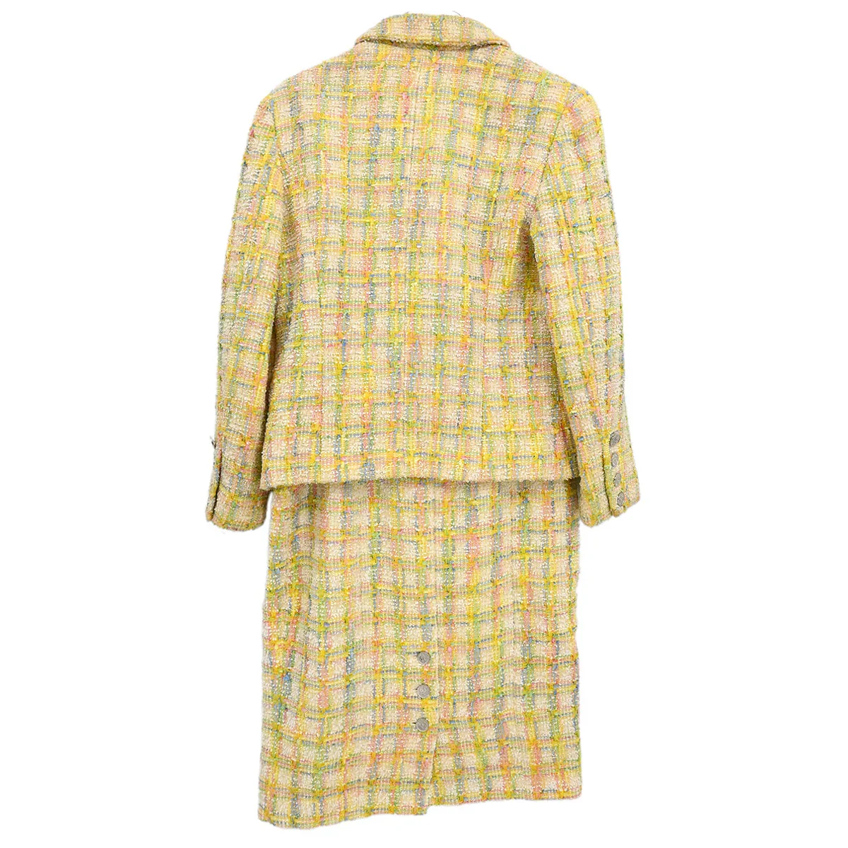 Chanel 1996 Setup Suit Jacket Skirt Yellow #40 - Image 2
