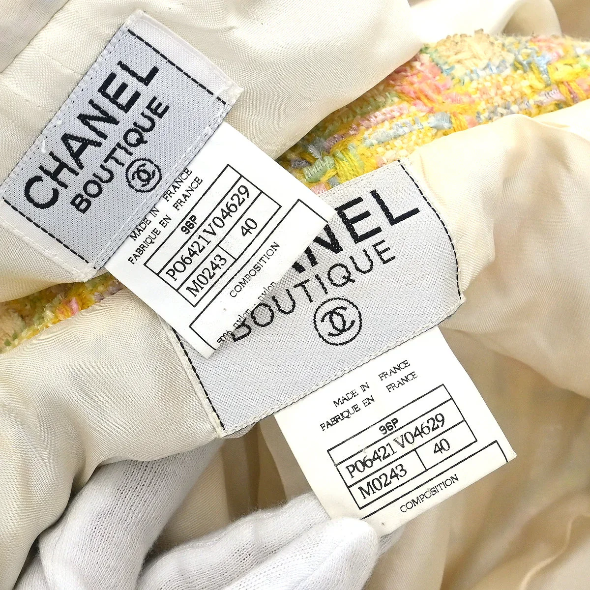 Chanel 1996 Setup Suit Jacket Skirt Yellow #40 - Image 9