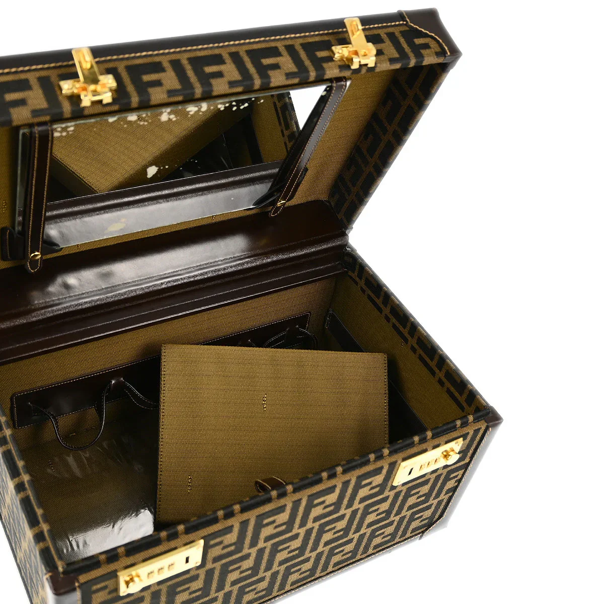 Fendi Brown Zucca Makeup Cosmetic Handbag Box - Image 9