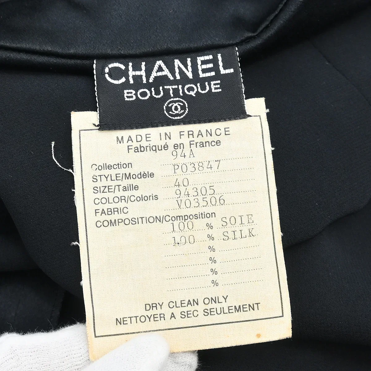 Chanel 1994 Blouse Shirt Black #40 - Image 4