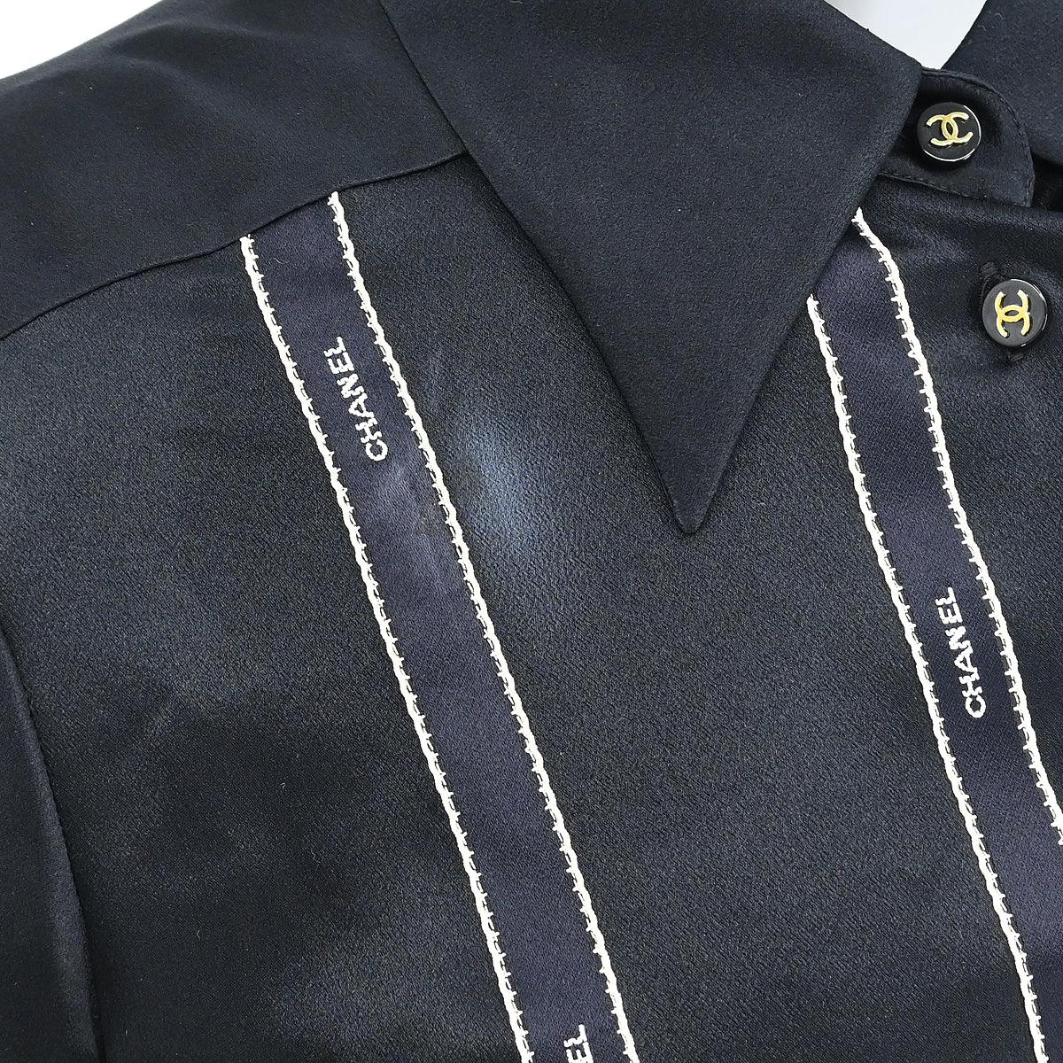 Chanel 1994 Blouse Shirt Black #40 - Image 9