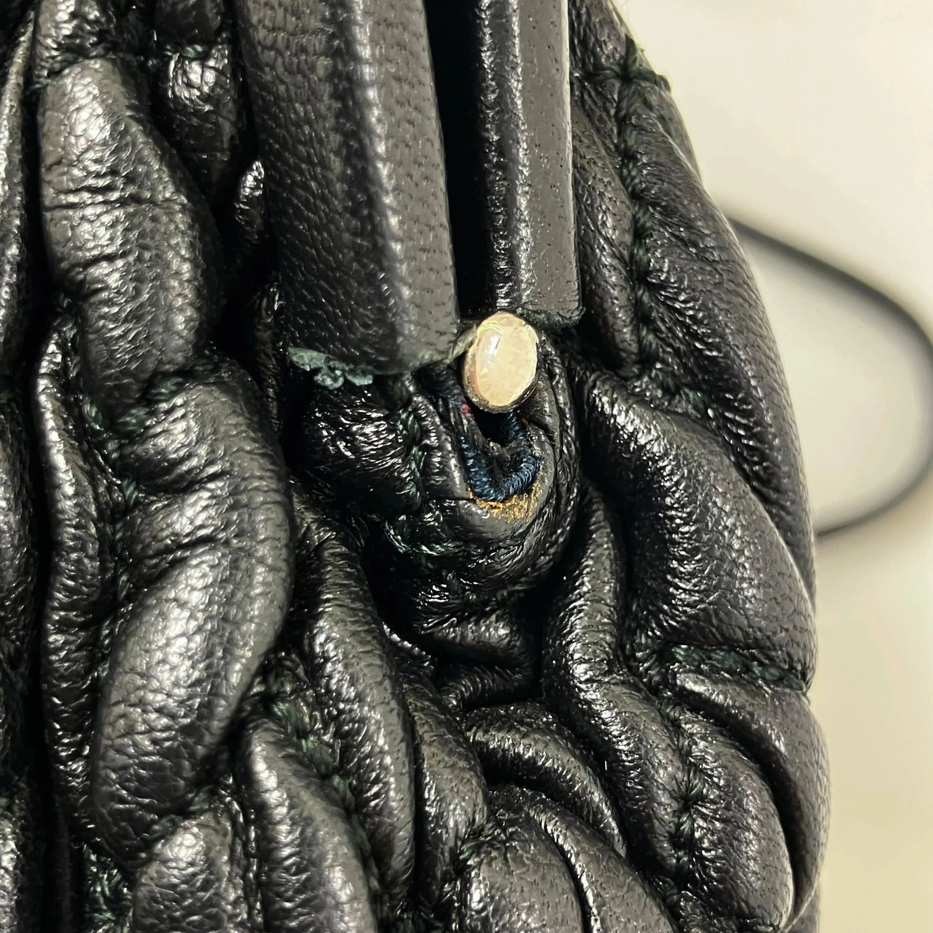 Miu Miu Black Lambskin Matelasse Shoulder Bag 194 - Image 12