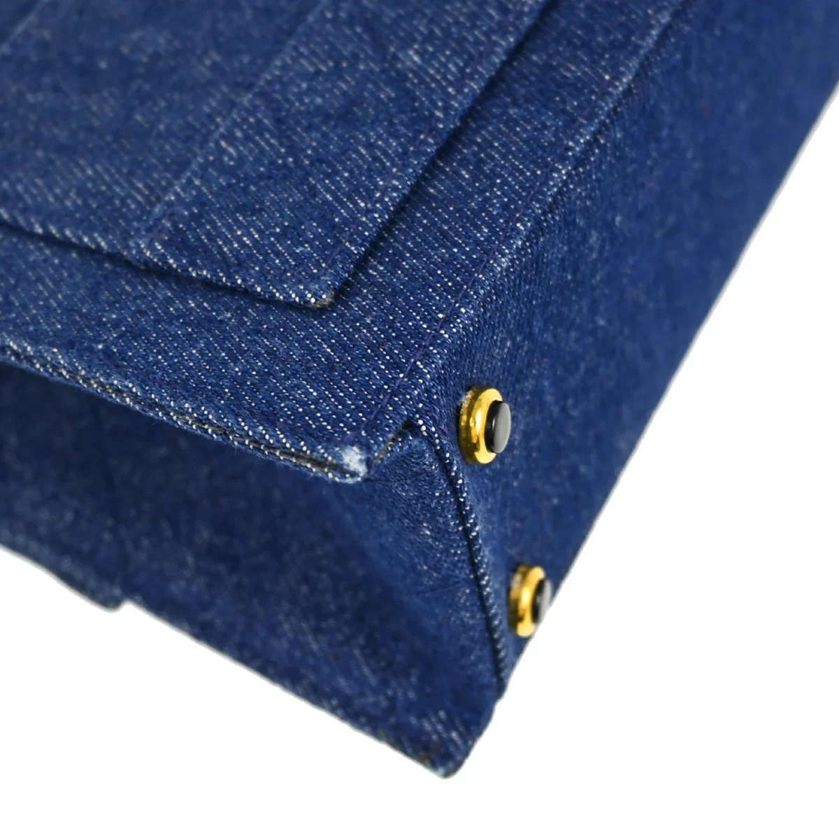 Chanel 1989-1991 Blue Denim Straight Flap Shoulder Bag - Image 5