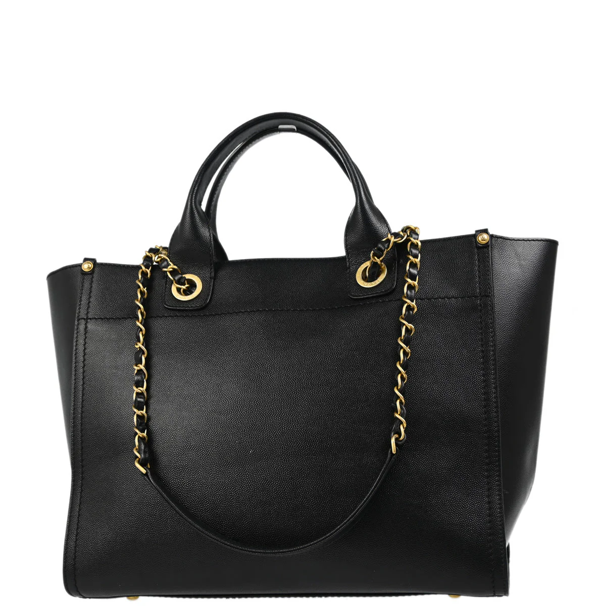 Chanel 2019 Black Caviar Small Deauville 2way Shoulder Tote Bag - Image 2