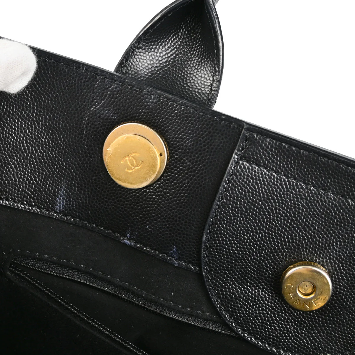 Chanel 2019 Black Caviar Small Deauville 2way Shoulder Tote Bag - Image 5