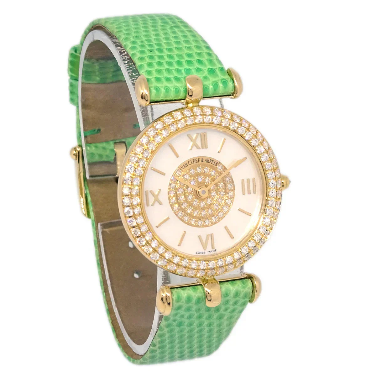 Van Cleef & Arpels * YG Diamond Ref.13343B2 Quartz Watch 18KYG Lizard - Image 2