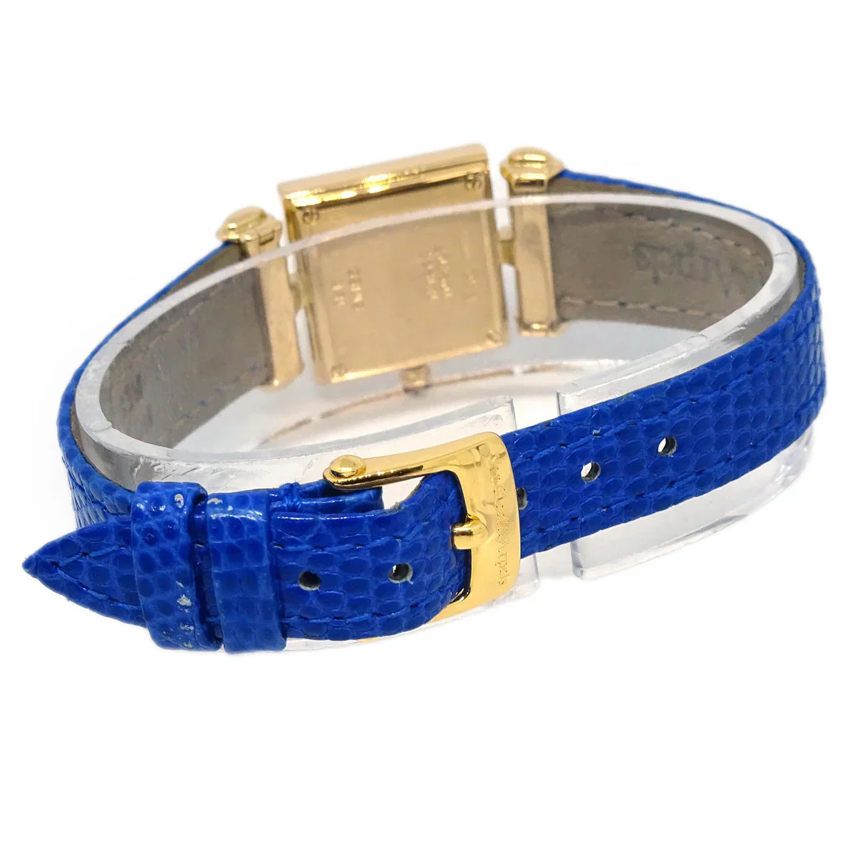 Van Cleef & Arpels * Ref.131964 YG Diamond Quartz Watch 18KYG Blue - Image 4