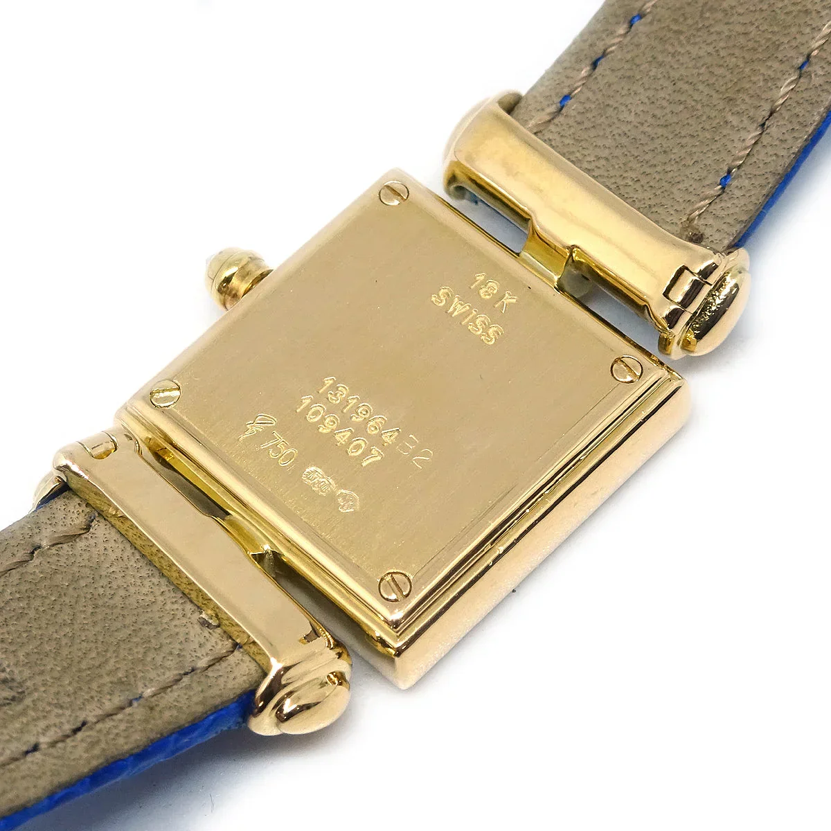 Van Cleef & Arpels * Ref.131964 YG Diamond Quartz Watch 18KYG Blue - Image 8