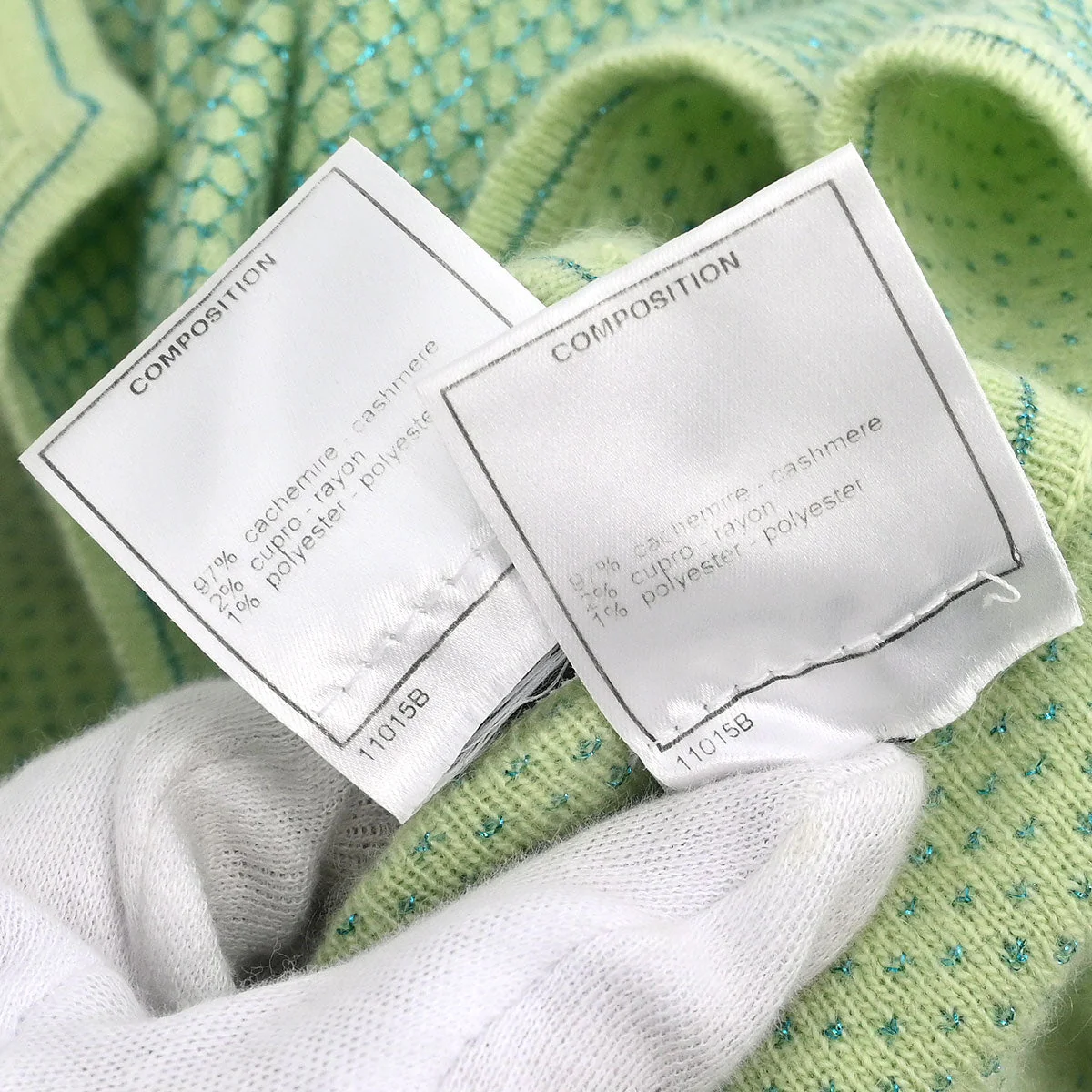 Chanel 2001 Set Cardigan Short Sleeve Top Light Green #38 - Image 11