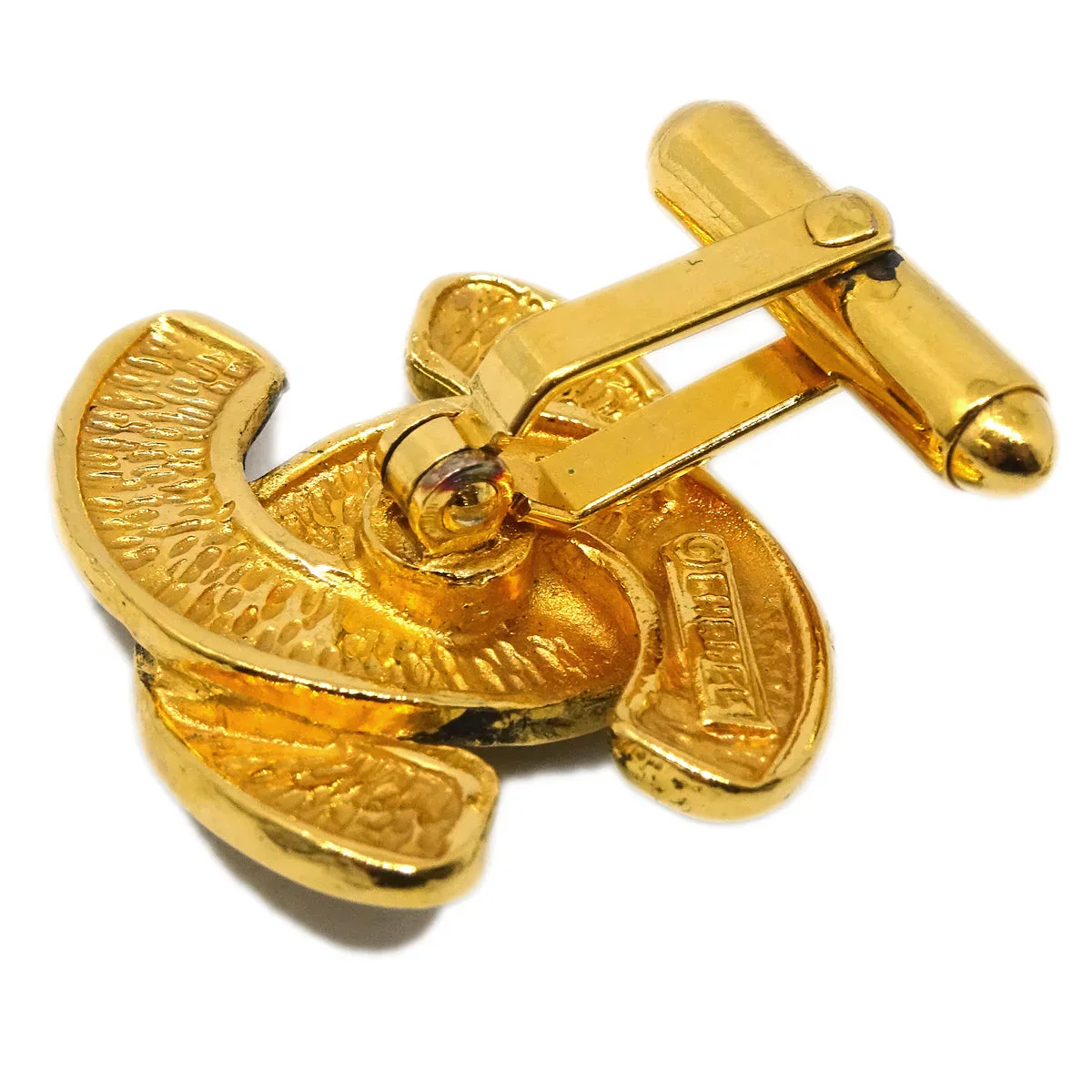 Chanel CC Cuff Links Gold Small Good - Image 2