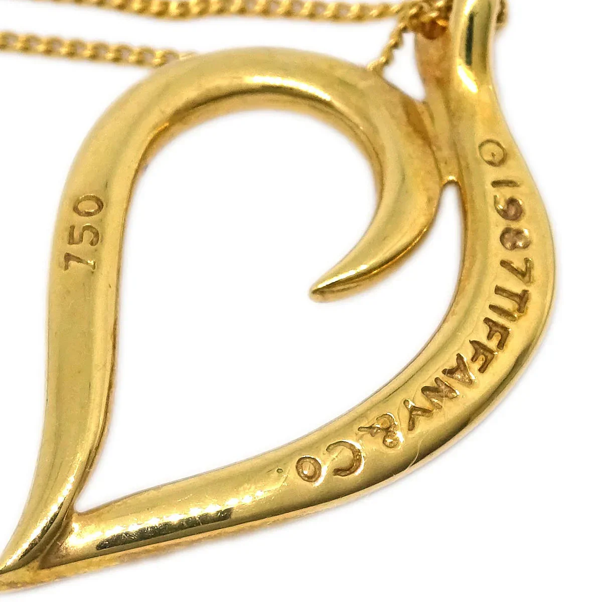 Tiffany & Co. Leaf Pendant Necklace 750 Gold - Image 3
