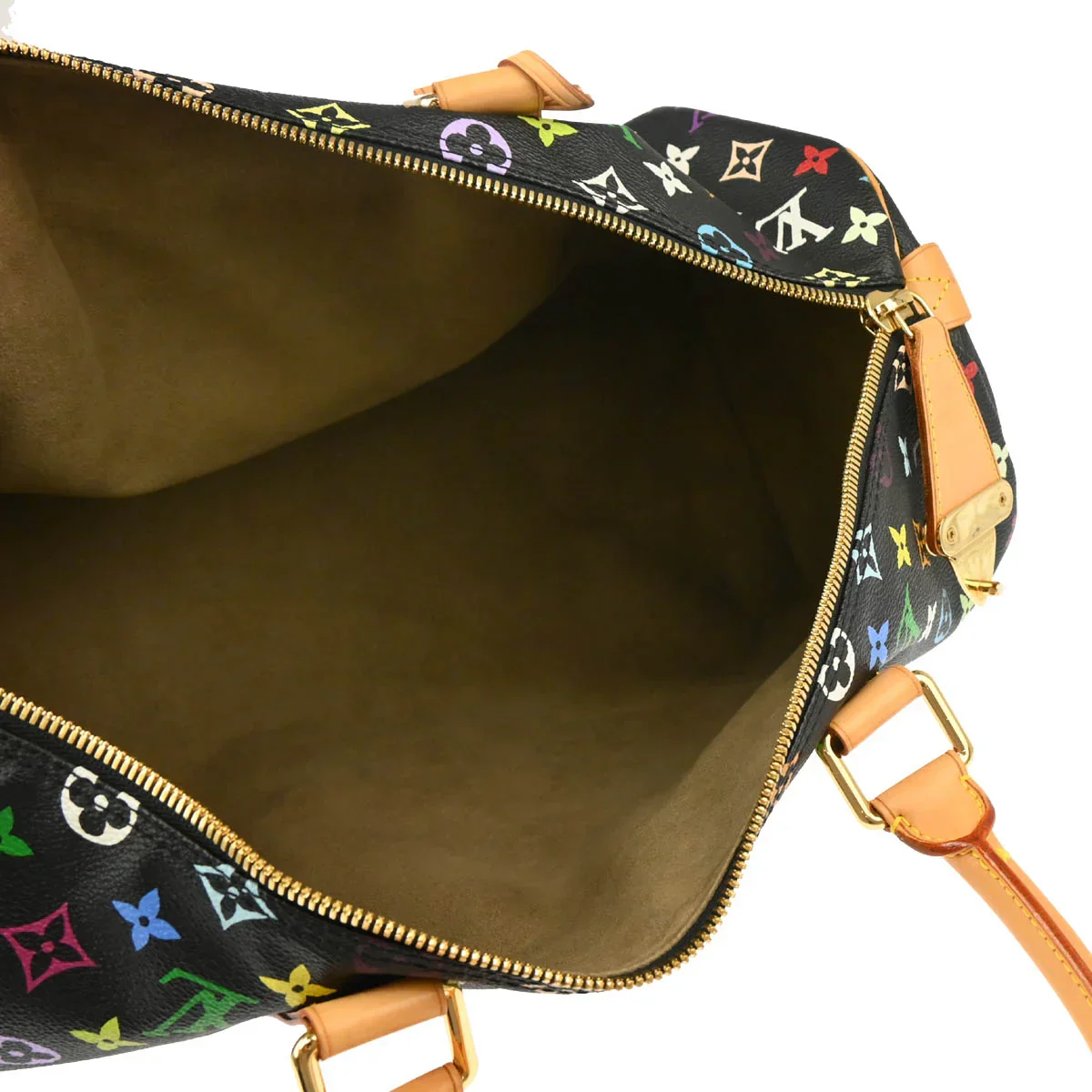 Louis Vuitton 2003 Black Monogram Multicolor Speedy 45 Handbag M92640 - Image 4