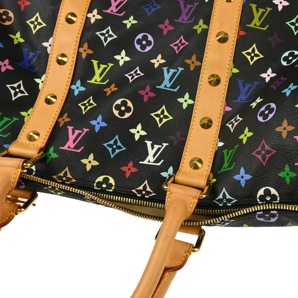 Louis Vuitton 2003 Black Monogram Multicolor Speedy 45 Handbag M92640 - Image 7
