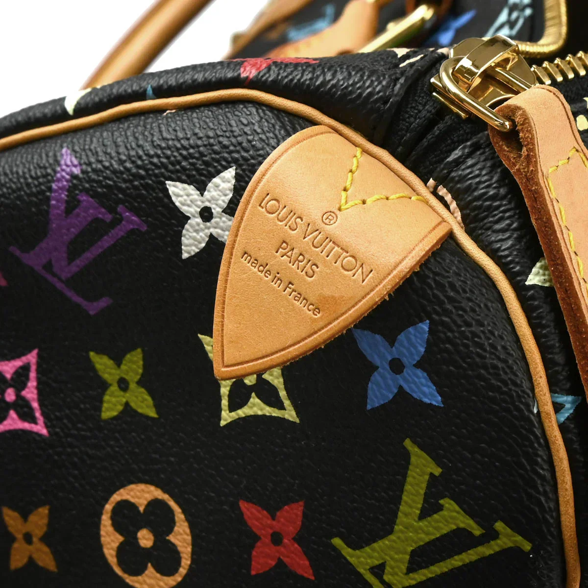 Louis Vuitton 2003 Black Monogram Multicolor Speedy 45 Handbag M92640 - Image 9