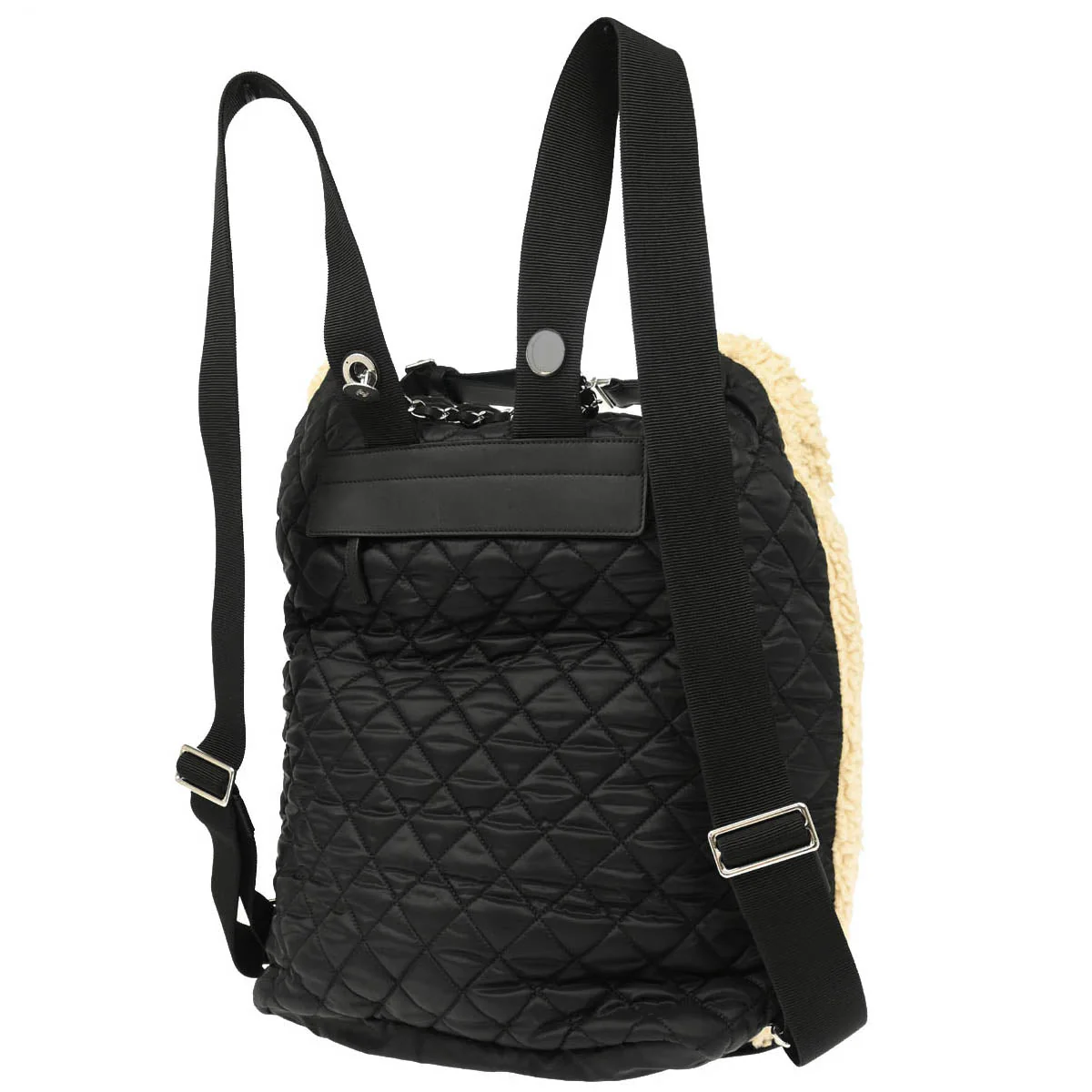 Chanel 2018-2019 White Black Wool Nylon 2way Backpack - Image 2