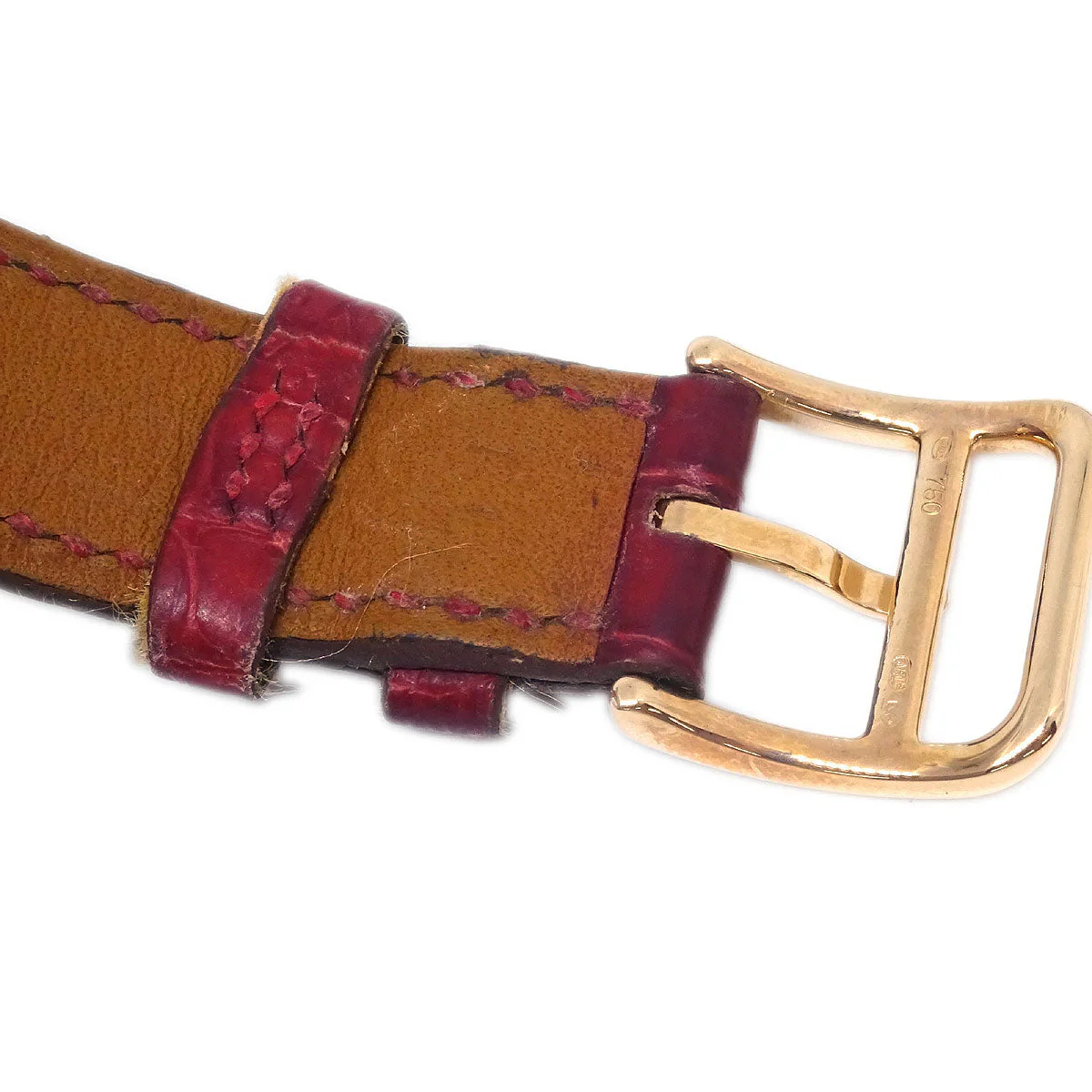 Hermes * H Watch HH1.271 Quartz Gold Bordeaux Crocodile Diamond - Image 6